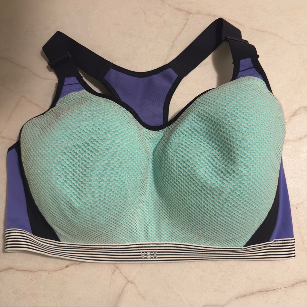 PINK Victoria's Secret Blue and Mint Sports Bra